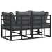 Seturi de mobilier de exterior cu pernă cu pernă 2 pcs Negru și antracit - WALTI WALTI