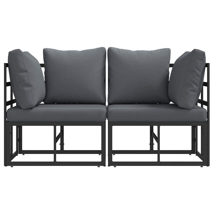 Seturi de mobilier de exterior cu pernă cu pernă 2 pcs Negru și antracit - WALTI WALTI