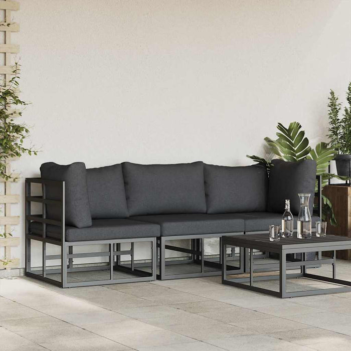 Seturi de mobilier de exterior cu pernă cu pernă 3 pcs Negru și antracit - WALTI WALTI