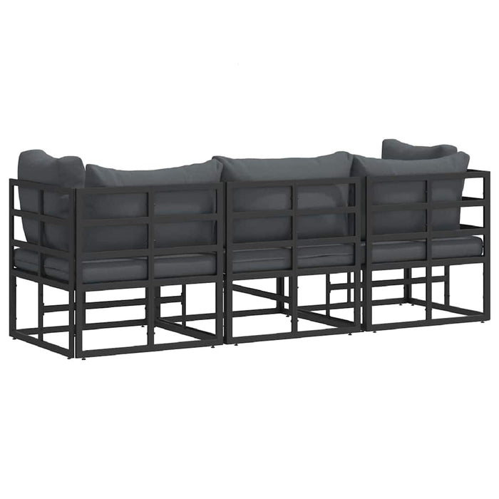 Seturi de mobilier de exterior cu pernă cu pernă 3 pcs Negru și antracit - WALTI WALTI