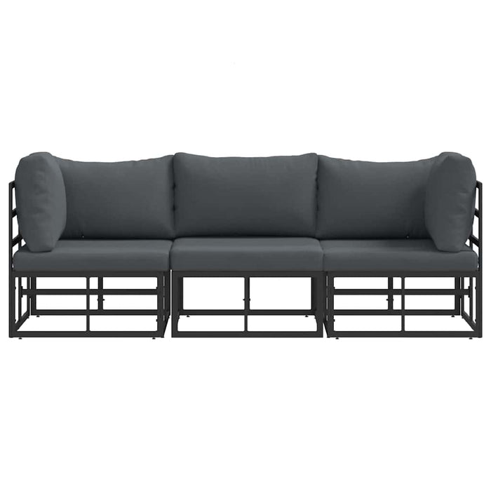 Seturi de mobilier de exterior cu pernă cu pernă 3 pcs Negru și antracit - WALTI WALTI