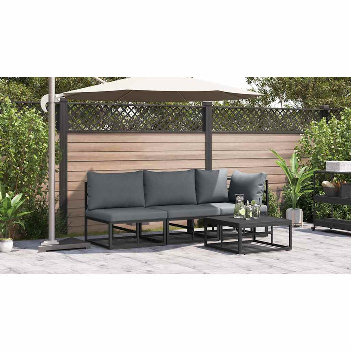 Seturi de mobilier de exterior cu pernă cu pernă 3 pcs Negru și antracit - WALTI WALTI