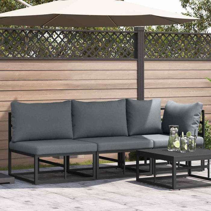 Seturi de mobilier de exterior cu pernă cu pernă 3 pcs Negru și antracit - WALTI WALTI