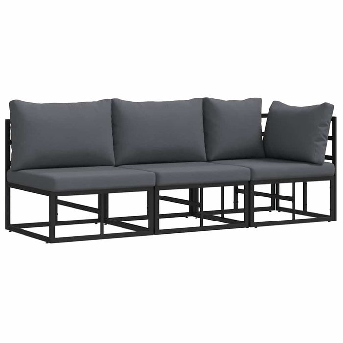 Seturi de mobilier de exterior cu pernă cu pernă 3 pcs Negru și antracit - WALTI WALTI