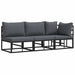 Seturi de mobilier de exterior cu pernă cu pernă 3 pcs Negru și antracit - WALTI WALTI