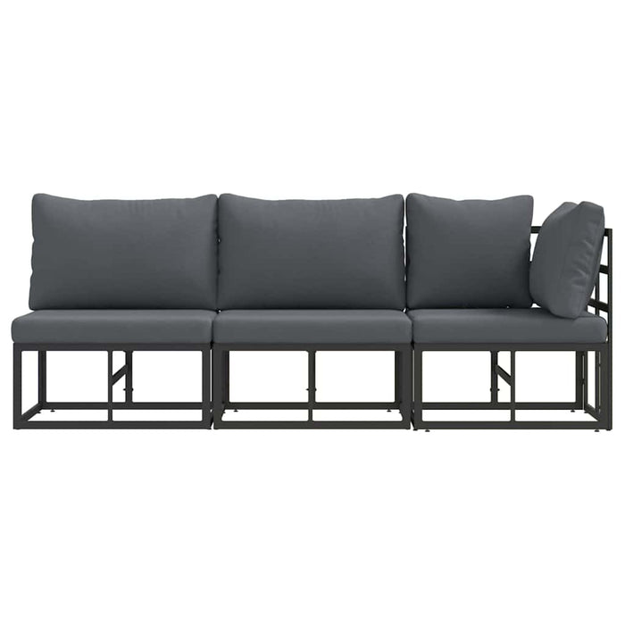 Seturi de mobilier de exterior cu pernă cu pernă 3 pcs Negru și antracit - WALTI WALTI