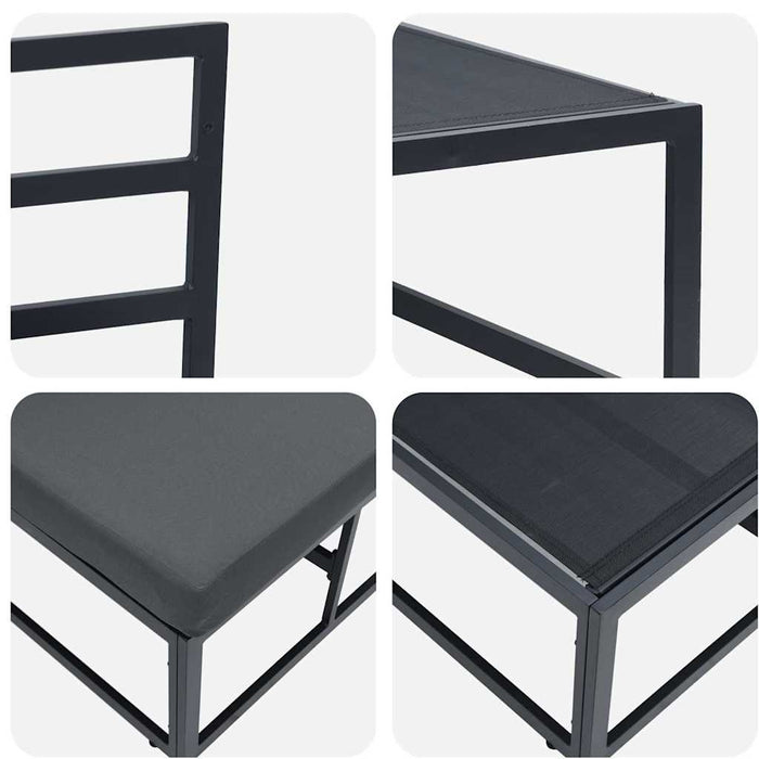 Seturi de mobilier de exterior cu pernă cu pernă 2 pcs Negru și antracit - WALTI WALTI