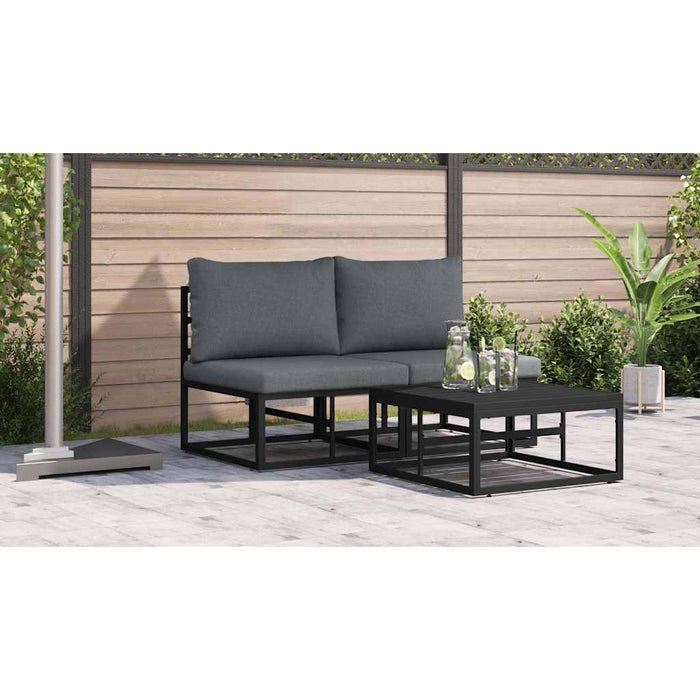 Seturi de mobilier de exterior cu pernă cu pernă 2 pcs Negru și antracit - WALTI WALTI