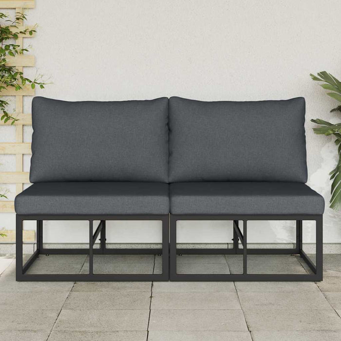 Seturi de mobilier de exterior cu pernă cu pernă 2 pcs Negru și antracit - WALTI WALTI