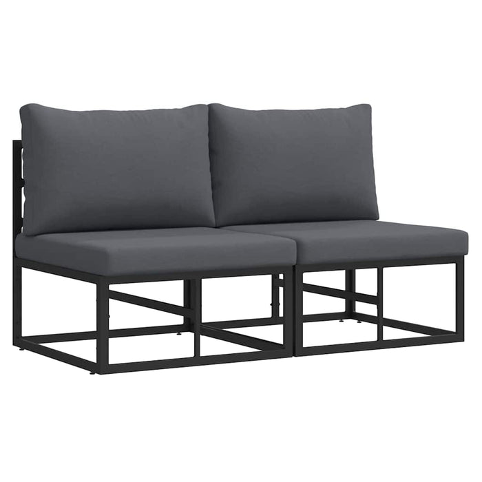 Seturi de mobilier de exterior cu pernă cu pernă 2 pcs Negru și antracit - WALTI WALTI