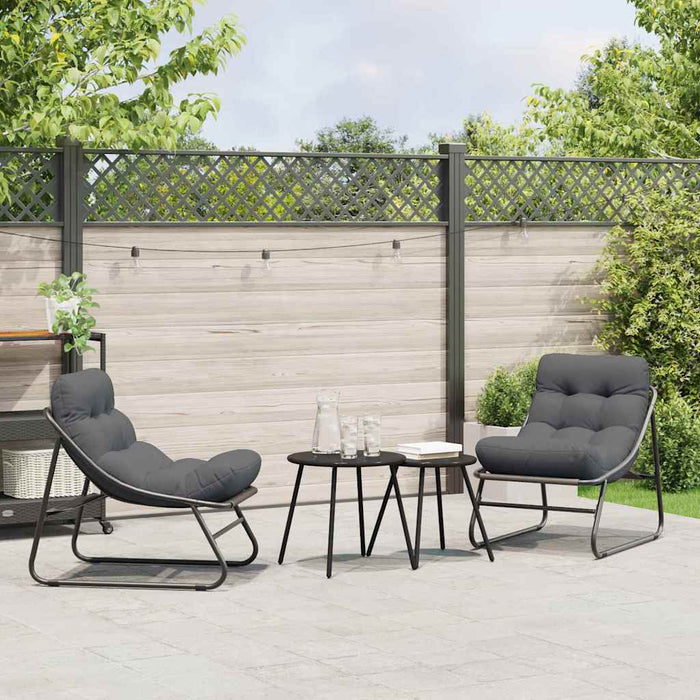 Mobilier de grădină cu pernă 2 pcs Negru 60,5 x 81 x 71 cm - WALTI WALTI