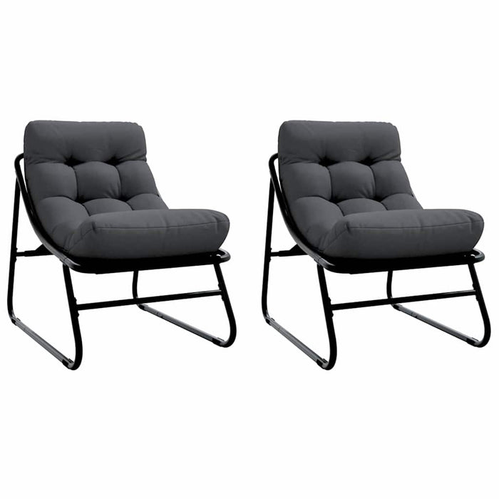 Mobilier de grădină cu pernă 2 pcs Negru 60,5 x 81 x 71 cm - WALTI WALTI
