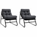 Mobilier de grădină cu pernă 2 pcs Negru 60,5 x 81 x 71 cm - WALTI WALTI
