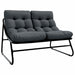 Mobilier de grădină cu pernă Negru 110 x 81 x 71 cm - WALTI WALTI
