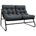 Mobilier de grădină 3 pcs Negru Oțel vopsit electrostatic - WALTI WALTI