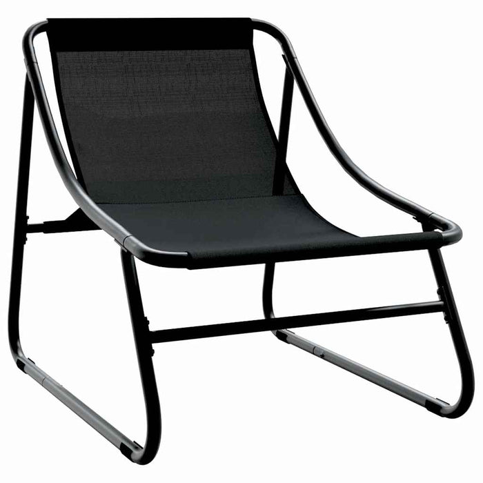 Mobilier de grădină 3 pcs Negru Oțel vopsit electrostatic - WALTI WALTI