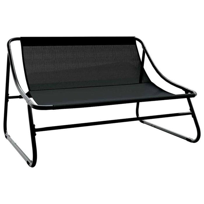 Mobilier de grădină 3 pcs Negru Oțel vopsit electrostatic - WALTI WALTI