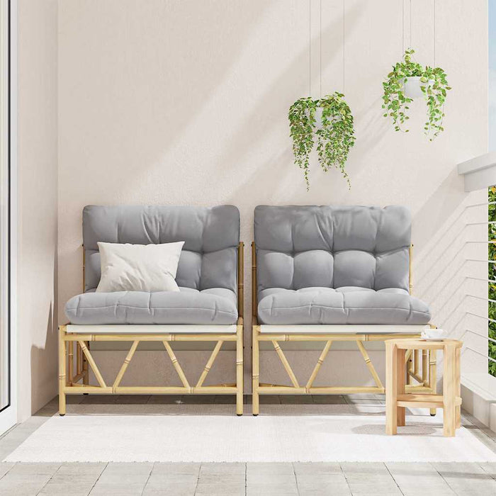 Scaun pentru Grădină 2 pcs Gri deschis 75 x 75 x 71 cm Oțel - WALTI WALTI