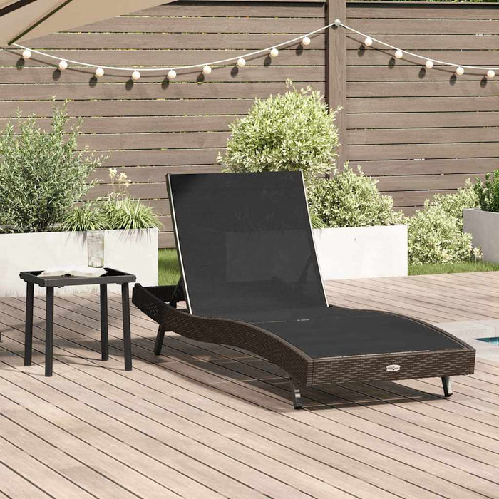 Șezlong 2 pcs Negru și Maro poliratan - WALTI WALTI