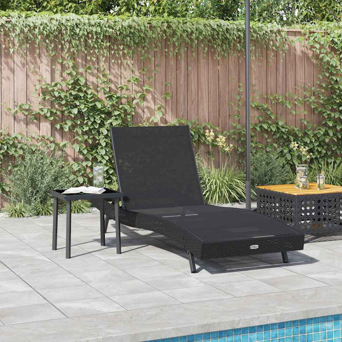 Șezlong 2 pcs Negru poliratan - WALTI WALTI