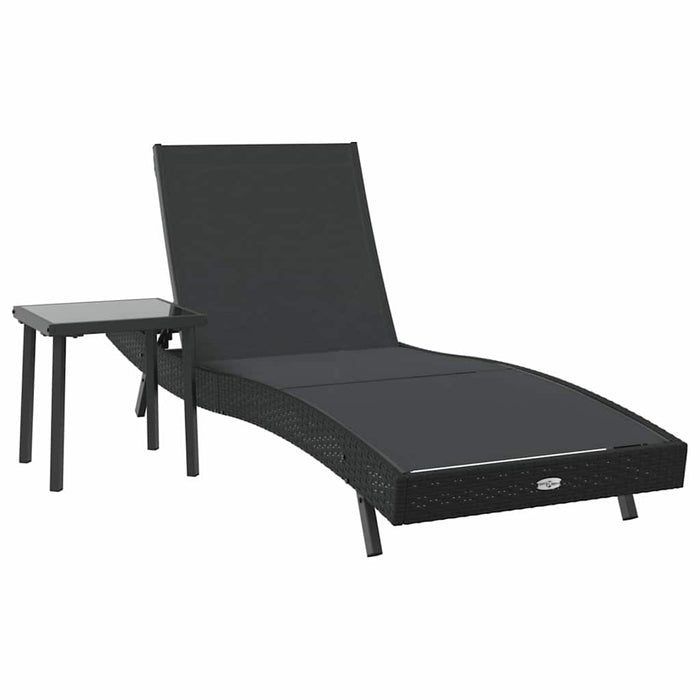 Șezlong 2 pcs Negru poliratan - WALTI WALTI