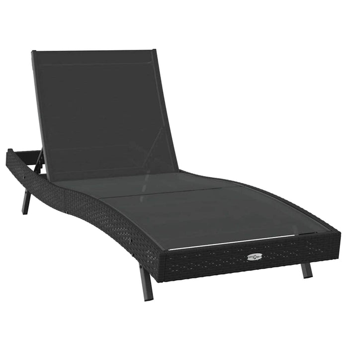 Șezlong 2 pcs Negru poliratan - WALTI WALTI