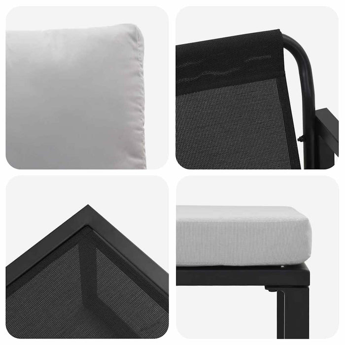 Mobilier de grădină cu pernă 4 pcs Gri deschis Poliester - WALTI WALTI