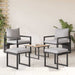 Mobilier de grădină cu pernă 4 pcs Gri deschis Poliester - WALTI WALTI