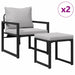 Mobilier de grădină cu pernă 4 pcs Gri deschis Poliester - WALTI WALTI