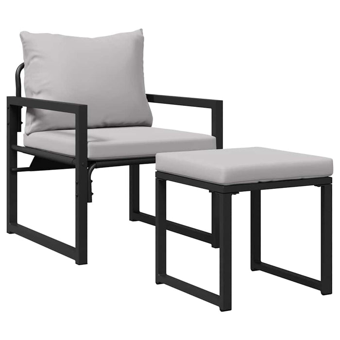 Mobilier de grădină cu pernă 4 pcs Gri deschis Poliester - WALTI WALTI