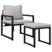 Mobilier de grădină cu pernă 4 pcs Gri deschis Poliester - WALTI WALTI