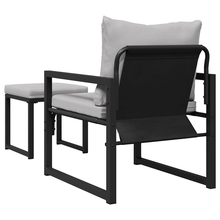 Mobilier de grădină cu pernă 4 pcs Gri deschis Poliester - WALTI WALTI