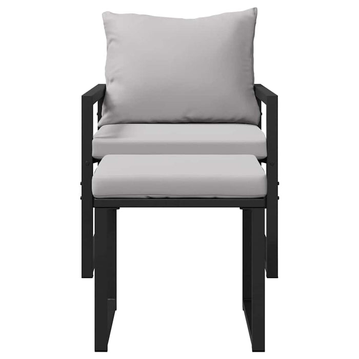 Mobilier de grădină cu pernă 4 pcs Gri deschis Poliester - WALTI WALTI