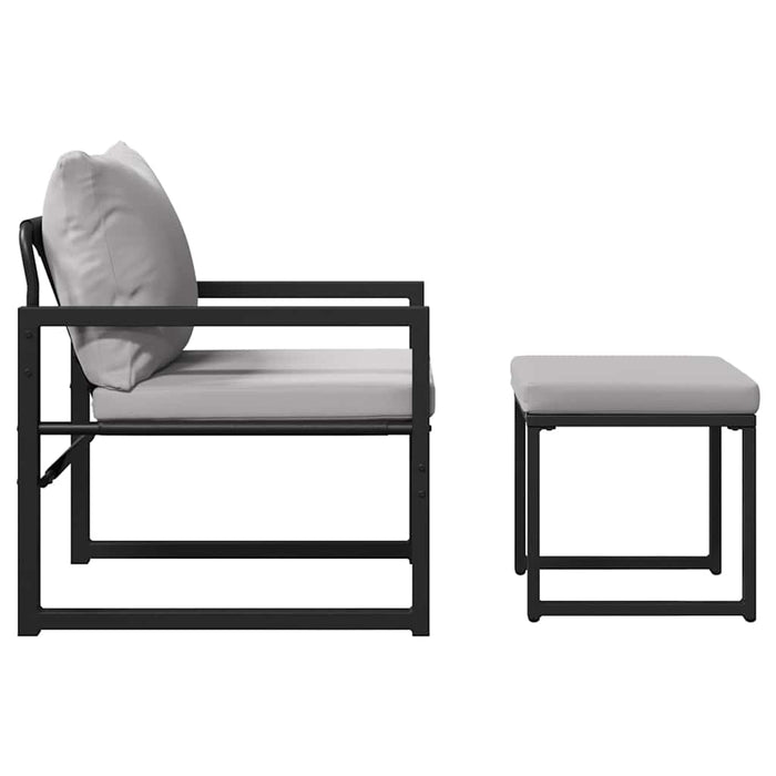 Mobilier de grădină cu pernă 4 pcs Gri deschis Poliester - WALTI WALTI