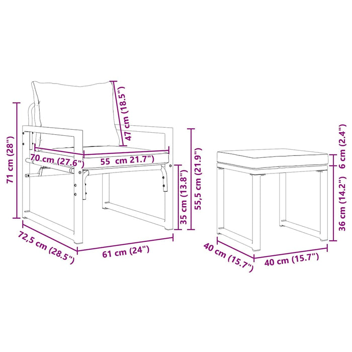 Mobilier de grădină cu pernă 4 pcs Gri deschis Poliester - WALTI WALTI