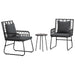 Set de masă pentru grădină 3 pcs Negru, Antracit - WALTI WALTI