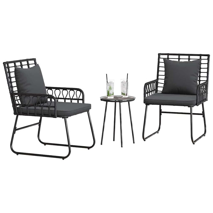 Set de masă pentru grădină 3 pcs Negru, Antracit - WALTI WALTI