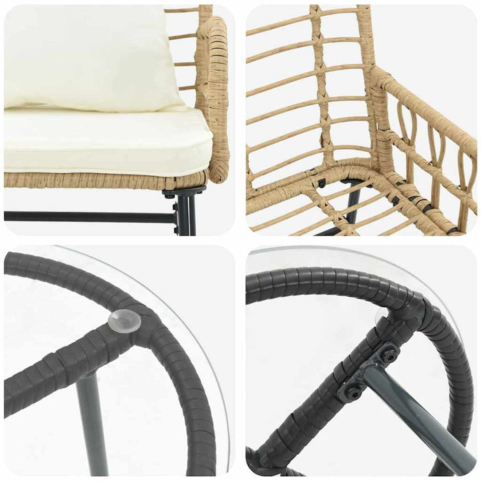 Set de masă pentru grădină 3 pcs Negru, Antracit - WALTI WALTI