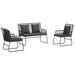 Set de masă pentru grădină 3 pcs Negru, Antracit - WALTI WALTI
