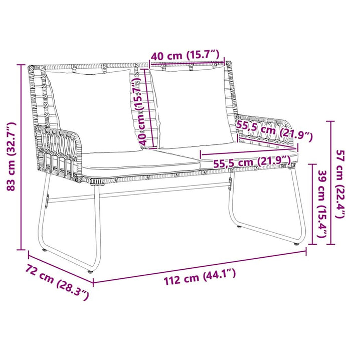 Set de masă pentru grădină 3 pcs Negru, Antracit - WALTI WALTI