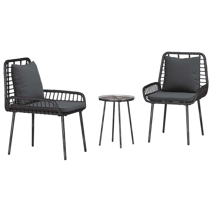 Set de masă pentru grădină 3 pcs Negru, Antracit - WALTI WALTI