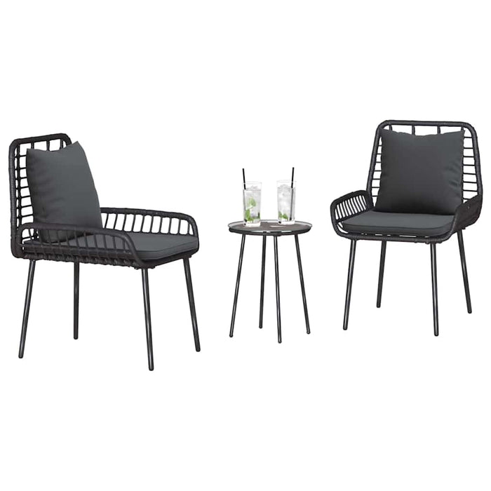 Set de masă pentru grădină 3 pcs Negru, Antracit - WALTI WALTI