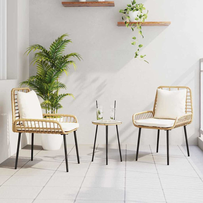 Set de masă pentru grădină cu pernă 3 pcs Maro, Negru, Crem - WALTI WALTI
