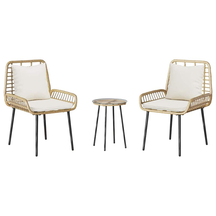 Set de masă pentru grădină cu pernă 3 pcs Maro, Negru, Crem - WALTI WALTI