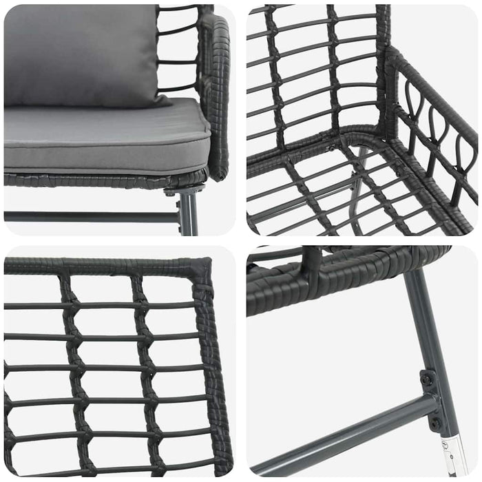 Set de masă pentru grădină 3 pcs Negru, Antracit - WALTI WALTI
