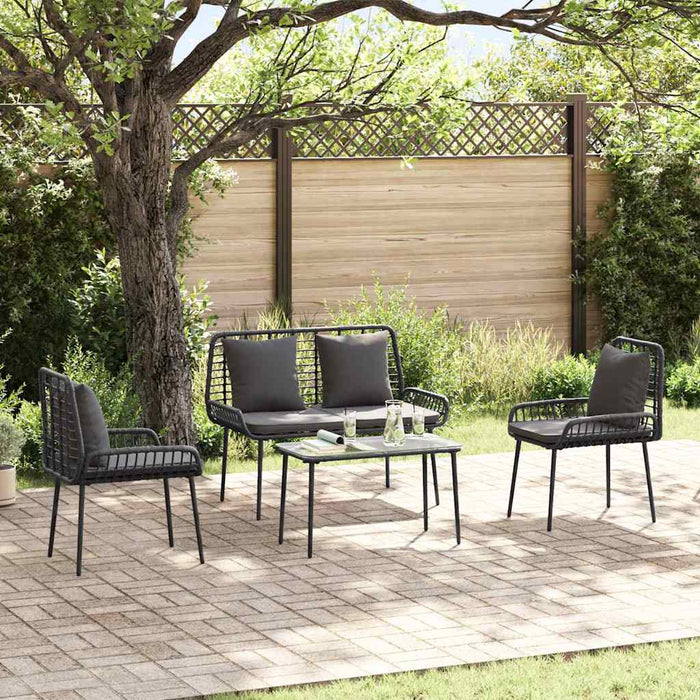 Set de masă pentru grădină 3 pcs Negru, Antracit - WALTI WALTI