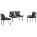 Set de masă pentru grădină 3 pcs Negru, Antracit - WALTI WALTI