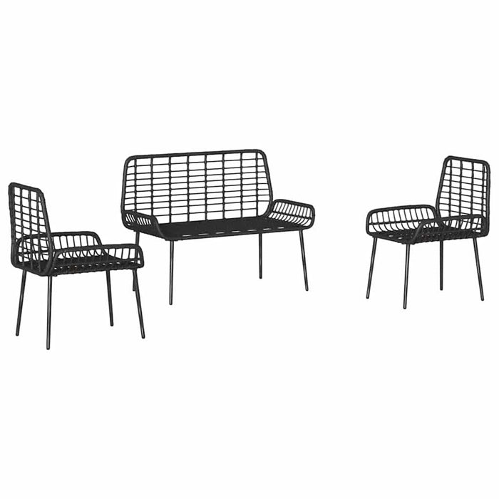 Set de masă pentru grădină 3 pcs Negru, Antracit - WALTI WALTI