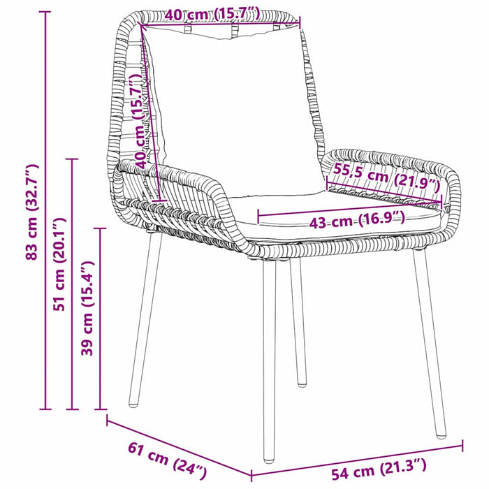 Set de masă pentru grădină 3 pcs Negru, Antracit - WALTI WALTI
