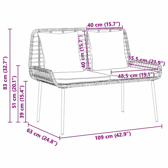 Set de masă pentru grădină 3 pcs Negru, Antracit - WALTI WALTI
